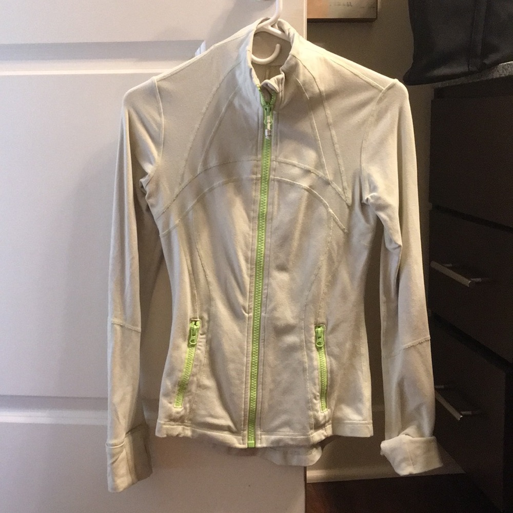 Lululemon zip - white and lime green